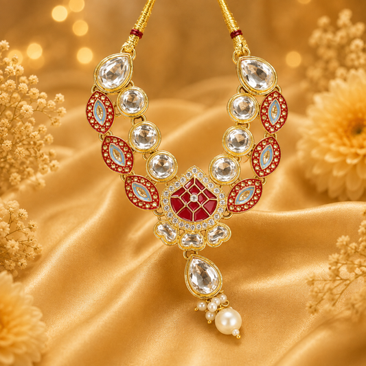 Kanak Madhuri Kundan Haar for Laddu Gopal Ji | Golden Kundan Mala | Radha Raman Shringar