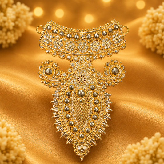 Golden Mala for Thakur Ji – Elegant Deity Necklace for Daily & Festive Shringar | 9 CM - 4.5 CM