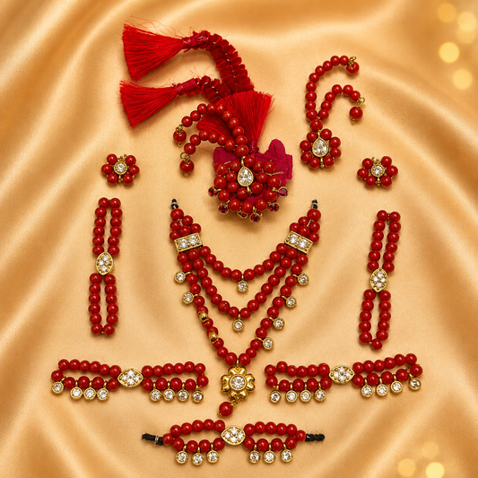 Premium AD Multicolour Shringar Set — Royal & Colourful Shringar for Thakur Ji