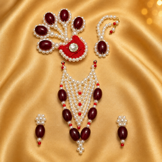Oval Beads Shringar Set — Elegant Traditional Shringar for Thakur Ji
