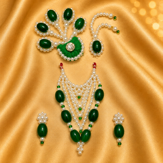 Oval Beads Shringar Set — Elegant Traditional Shringar for Thakur Ji