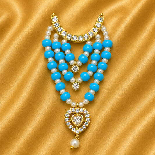 Royal AD Multicolour Mala — Sparkling Divine Necklace for Thakur Ji | 7 CM HEIGHT
