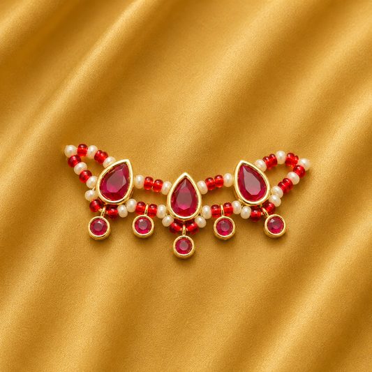 Premium AD Kanthi Mala — Royal Sparkling Necklace for Thakur Ji | 1 CM HEIGHT