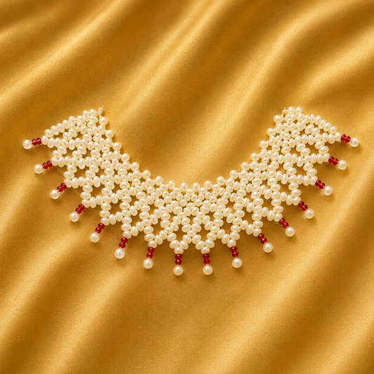 Moti Kanthi Haar — Elegant Pearl Necklace for Thakur Ji | 3 CM HEIGHT