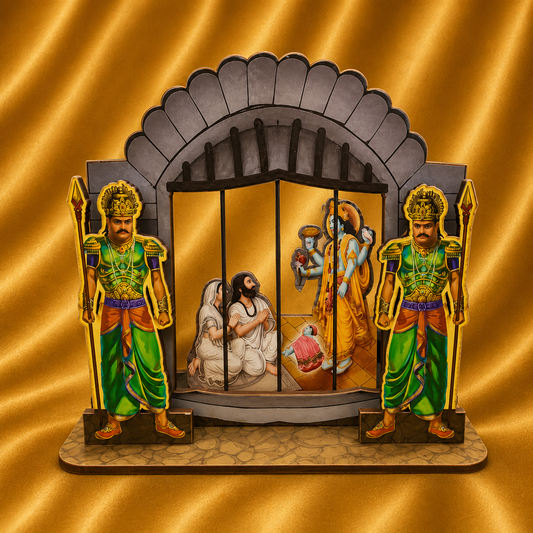 Karagar Leela MDF Cutout — Divine Krishna Janma Leela Decoration