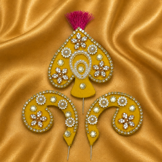 Premium Paan Katra Set — Traditional Head Shringar for Thakur Ji | 6 CM HEIGHT