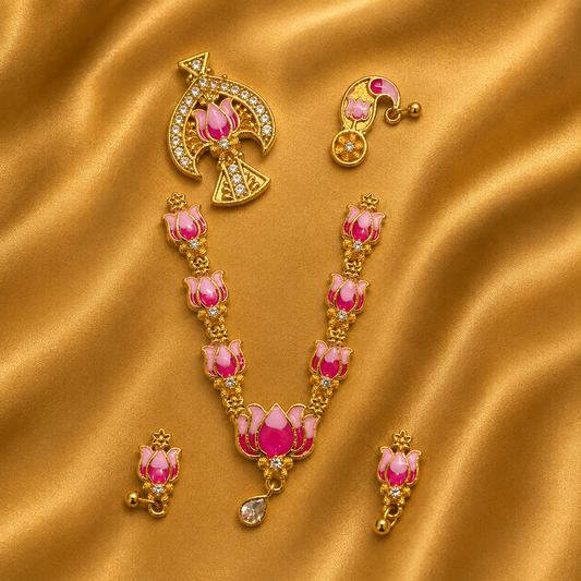 Premium AD Kamal Shringar Set — Divine Lotus Shringar for Thakur Ji