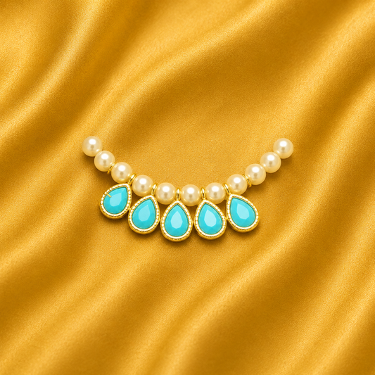 AD Kanthi Mala White & Green — Elegant Dual Tone Shringar for Thakur Ji