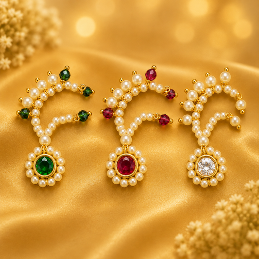 Moti Sheeshphool — Elegant Pearl Head Shringar for Thakur Ji | 3.5 CM HEIGHT