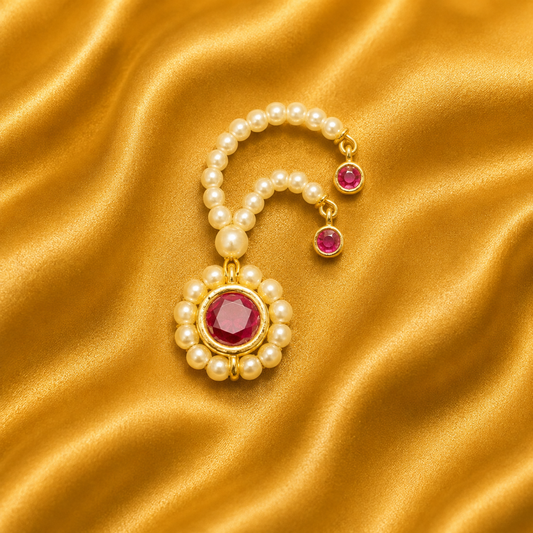 Moti Sheeshphool with Padak — Royal Pearl Head Shringar for Thakur Ji | 3.5 CM HEIGHT