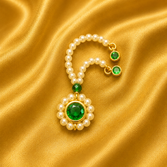 Moti Sheeshphool with Padak — Royal Pearl Head Shringar for Thakur Ji | 3.5 CM HEIGHT