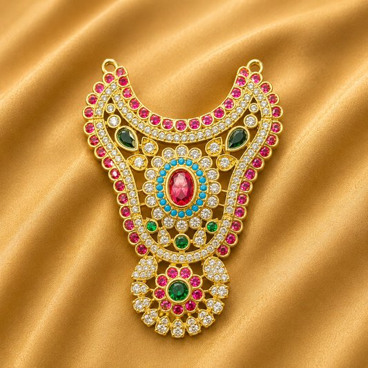 Premium AD Haar — Royal Sparkling Necklace for Thakur Ji | 5.5 CM HEIGHT | 4 CM WIDTH