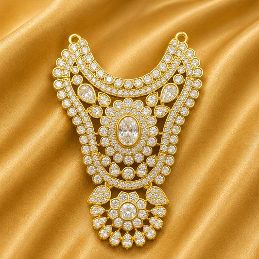 Premium AD Haar — Royal Sparkling Necklace for Thakur Ji | 5.5 CM HEIGHT | 4 CM WIDTH