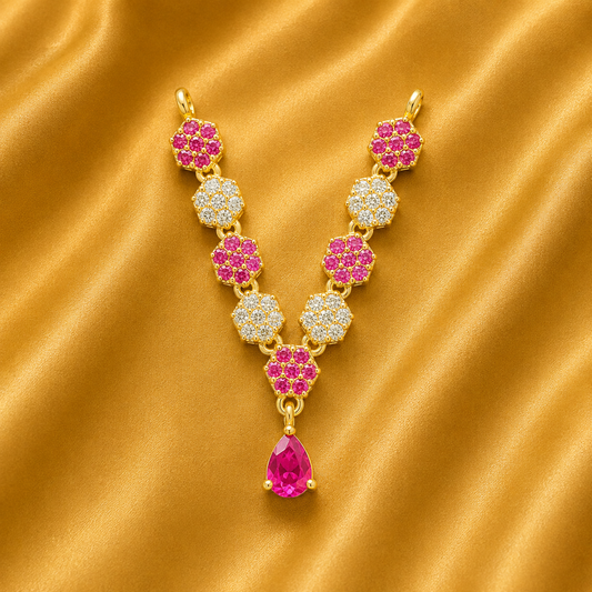 AD Phool Mala — Sparkling Floral Shringar for Thakur Ji | 4 CM HEIGHT