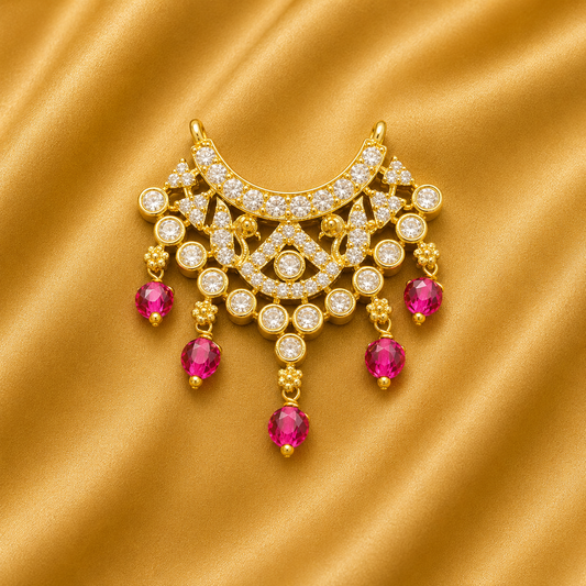 White AD Stone Choker — Premium Sparkling Shringar for Gopal Ji | 3 CM HEIGHT | 3 CM WIDTH