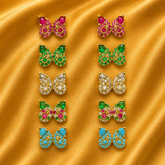 Premium AD Matsya Kundal — Divine Fish Design Earrings for Thakur Ji | 1 CM HEIGHT