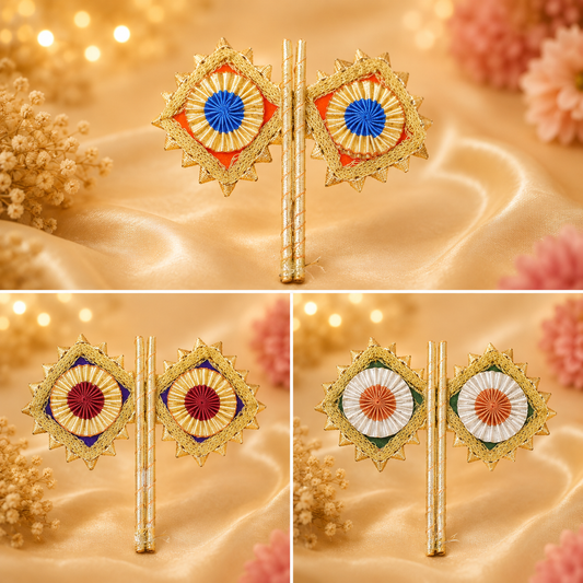 Sudarshan Chakra Pankha for Laddu Gopal Ji | Handcrafted Pinwheel Jodi Fan | Multiple Shades | Radha Raman Shringar