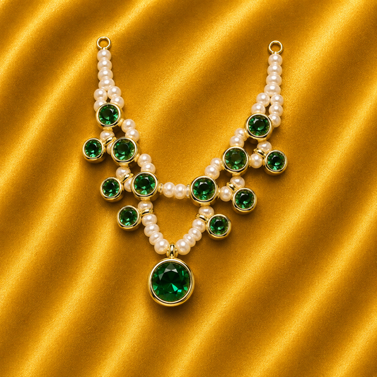 Double Pearl Jadau Haar | Radharaman Sringar | 3.5 CM Height