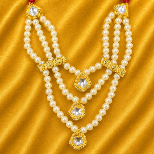 Komal Ratna Kundan Haar for Laddu Gopal Ji | Kundan Moti Haar | Radha Raman Shringar | 10 cm