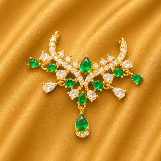 AD Floral Pattern Royal Haar — Elegant Floral Shringar for Thakur Ji | 4.3 CM HEIGHT | 2.5 CM  WIDTH