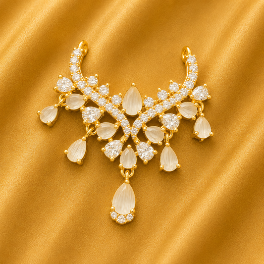 AD Floral Pattern Royal Haar — Elegant Floral Shringar for Thakur Ji | 4.3 CM HEIGHT | 2.5 CM  WIDTH
