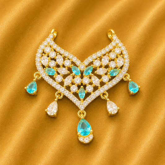 AD Heart Shaped Choker Haar — Elegant Heart Design Shringar for Thakur Ji | 4 CM HEIGHT | 2 CM WIDTH
