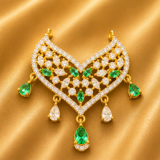 AD Heart Shaped Choker Haar — Elegant Heart Design Shringar for Thakur Ji | 4 CM HEIGHT | 2 CM WIDTH