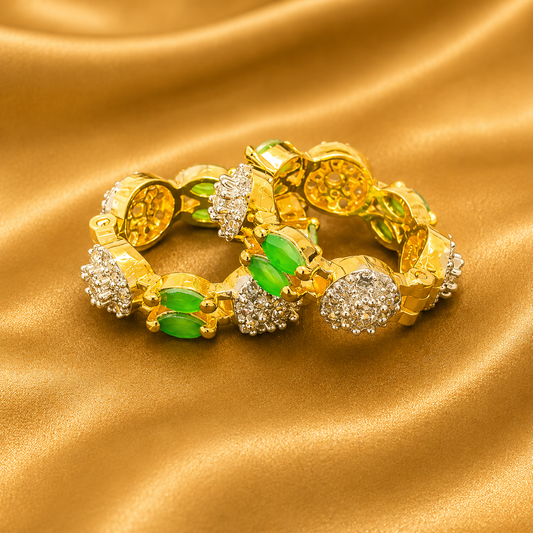 Premium Red & Green AD Kada — Royal Wrist Shringar for Thakur Ji  | 1.5 CM