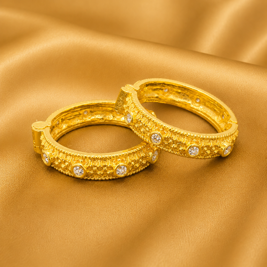 AD Golden Kada for Gopal Ji — Elegant Wrist Shringar for Thakur Ji | 1.8 CM