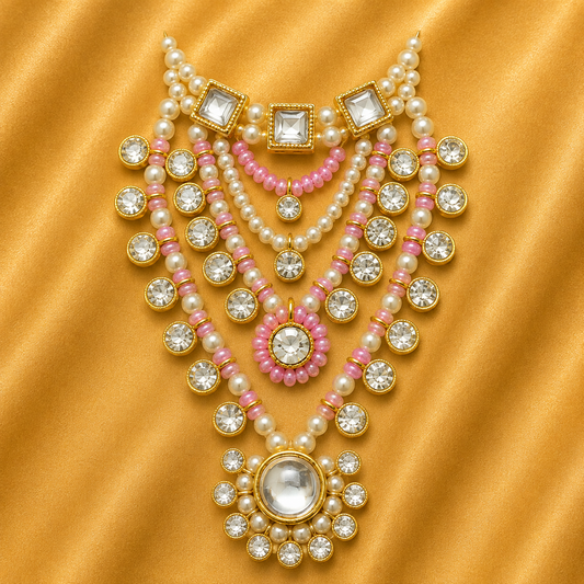 Jirkin Mala for Thakur Ji — Sparkling Traditional Neck Shringar | 6.5 CM HEIGHT