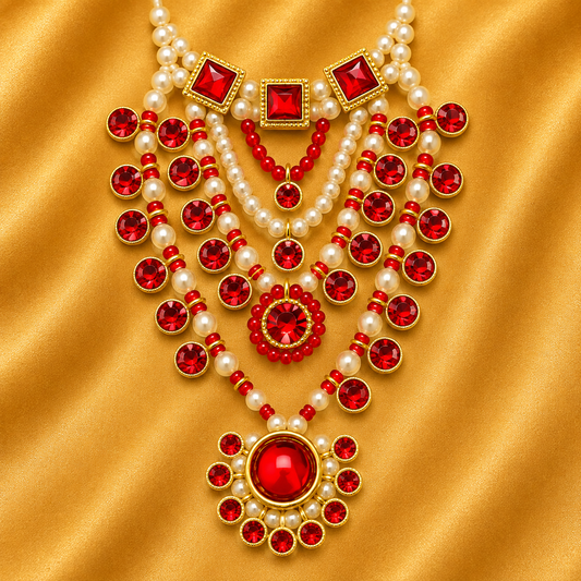 Jirkin Mala for Thakur Ji — Sparkling Traditional Neck Shringar | 6.5 CM HEIGHT