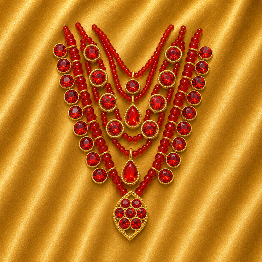 Multi-Layer Jirkin Mala for Thakur Ji — Royal Layered Neck Shringar | 7 CM HEIGHT