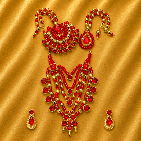 Jirkin Shringar Set for Thakur Ji — Premium Sparkling Divine Adornment | 5.5 CM HEIGHT