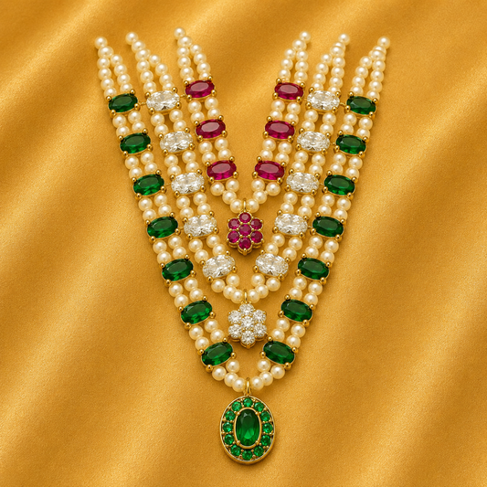 Premium Pushp AD Moti Mala for Thakurji & Laddu Gopal | 7.5 CM HEIGHT