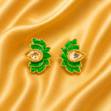 Marakat Kamal Kundal – Premium Green Meenakari Shringar for Thakur Ji