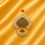 Premium Meenakari & AD Paan Mukut – Royal Traditional Crown for Thakur Ji | Height - 3.5 CM | Width - 3 CM