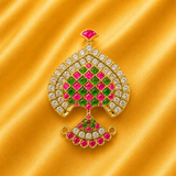 Premium Meenakari & AD Paan Mukut – Royal Traditional Crown for Thakur Ji | Height - 3.5 CM | Width - 3 CM