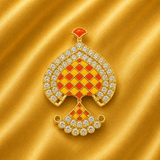 Premium Meenakari & AD Paan Mukut – Royal Traditional Crown for Thakur Ji | Height - 3.5 CM | Width - 3 CM