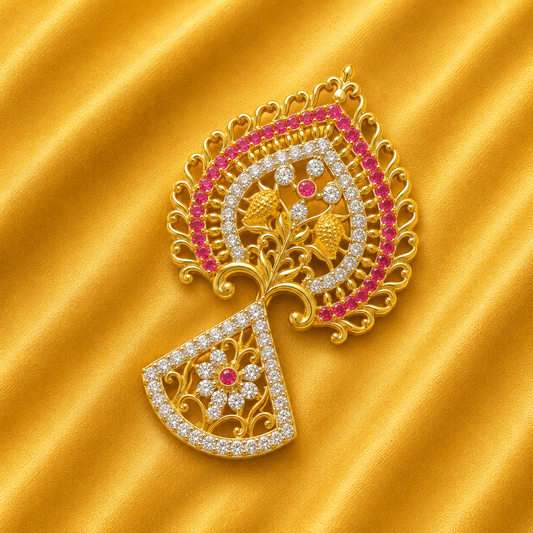 Premium AD Poonam Mukut – Royal Traditional Crown for Thakur Ji