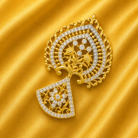 Premium AD Poonam Mukut – Royal Traditional Crown for Thakur Ji