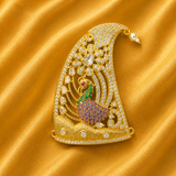Premium AD Mayur Mukut – Royal Peacock Crown for Thakur Ji | 5.5 CM
