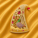 Premium AD Mayur Mukut – Royal Peacock Crown for Thakur Ji | 5.5 CM