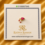 Premium Pink AD Besar – Elegant Traditional Nose Ring for Thakur Ji