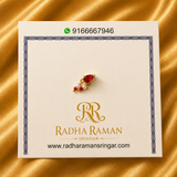 Premium Red AD Besar – Royal Traditional Nose Ring for Thakur Ji