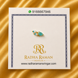 Premium Matte Blue AD Besar – Elegant Traditional Nose Ring for Thakur Ji