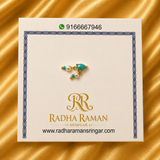 Premium Firoza AD Besar – Elegant Turquoise Nose Ring for Thakur Ji