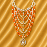 Semi Moti Long AD Haar — Premium Pearl & American Diamond Long Necklace for Thakur Ji Shringar | 10 CM Long