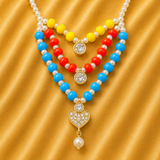 Colourful Moti AD Shringar Set — Premium Pearl & American Diamond Collection for Thakur Ji | 6.5 CM Long