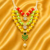 Colourful Moti AD Shringar Set — Premium Pearl & American Diamond Collection for Thakur Ji | 6.5 CM Long