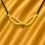 Single Stone AD Gop Mala — Premium American Diamond Necklace for Thakur Ji Shringar | 2.5 CM